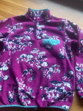 Patagonia women’s Y2K pink and blue mushroom Synchilla fleece medium